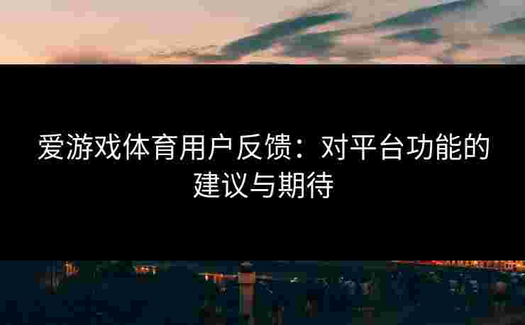 爱游戏体育用户反馈：对平台功能的建议与期待