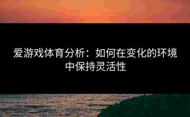 爱游戏体育分析：如何在变化的环境中保持灵活性