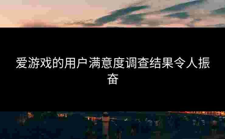 爱游戏的用户满意度调查结果令人振奋