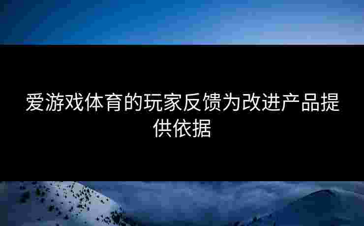 爱游戏体育的玩家反馈为改进产品提供依据