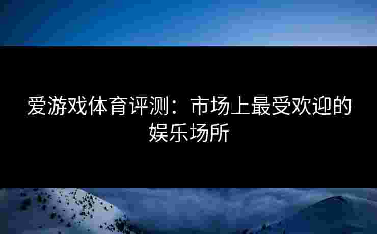 爱游戏体育评测：市场上最受欢迎的娱乐场所