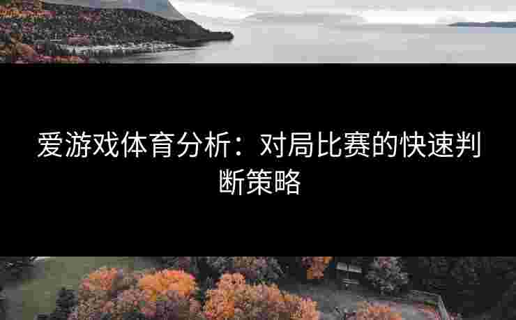 爱游戏体育分析：对局比赛的快速判断策略
